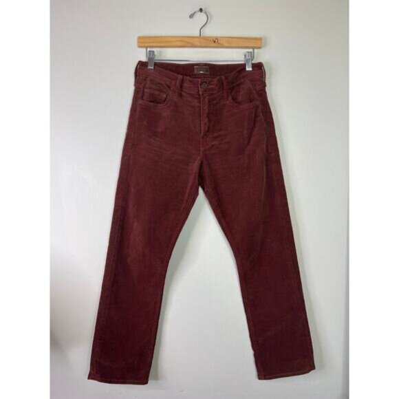 NEW MOTHER Corduroy Mid Rise Rider Ankle Brown Pant in Rum Russian Size: 28 - Picture 2 of 7